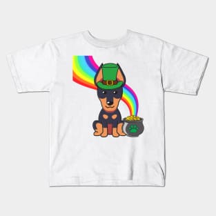 Funny alsatian celebrates st patricks day Kids T-Shirt